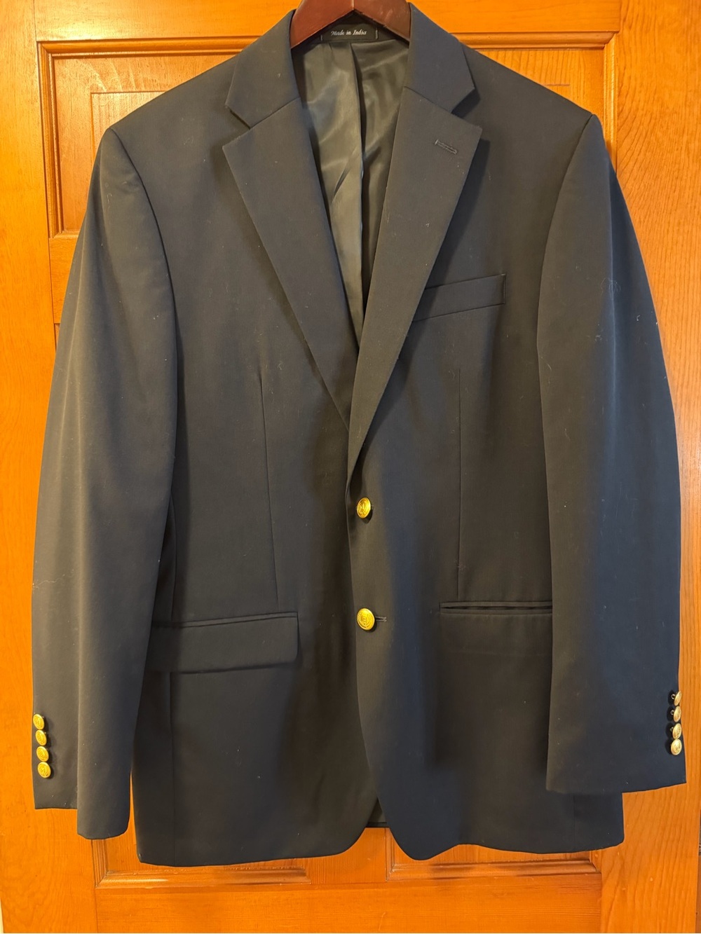 Chaps Navy Blazer with Gold Buttons